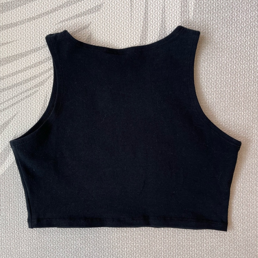 California Black Racerback Crop Top - Picture 2 of 3